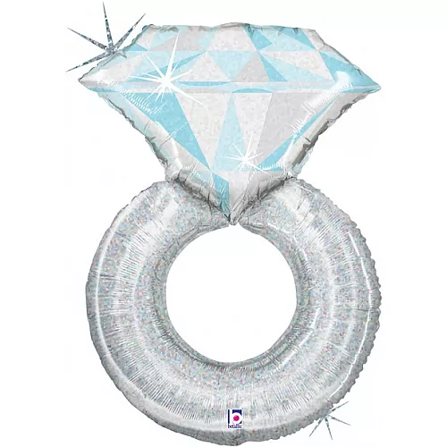Шар Фигура Кольцо с бриллиантом Серебро Голография